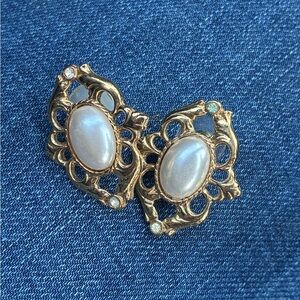 Elegant Gold and White Earrings
